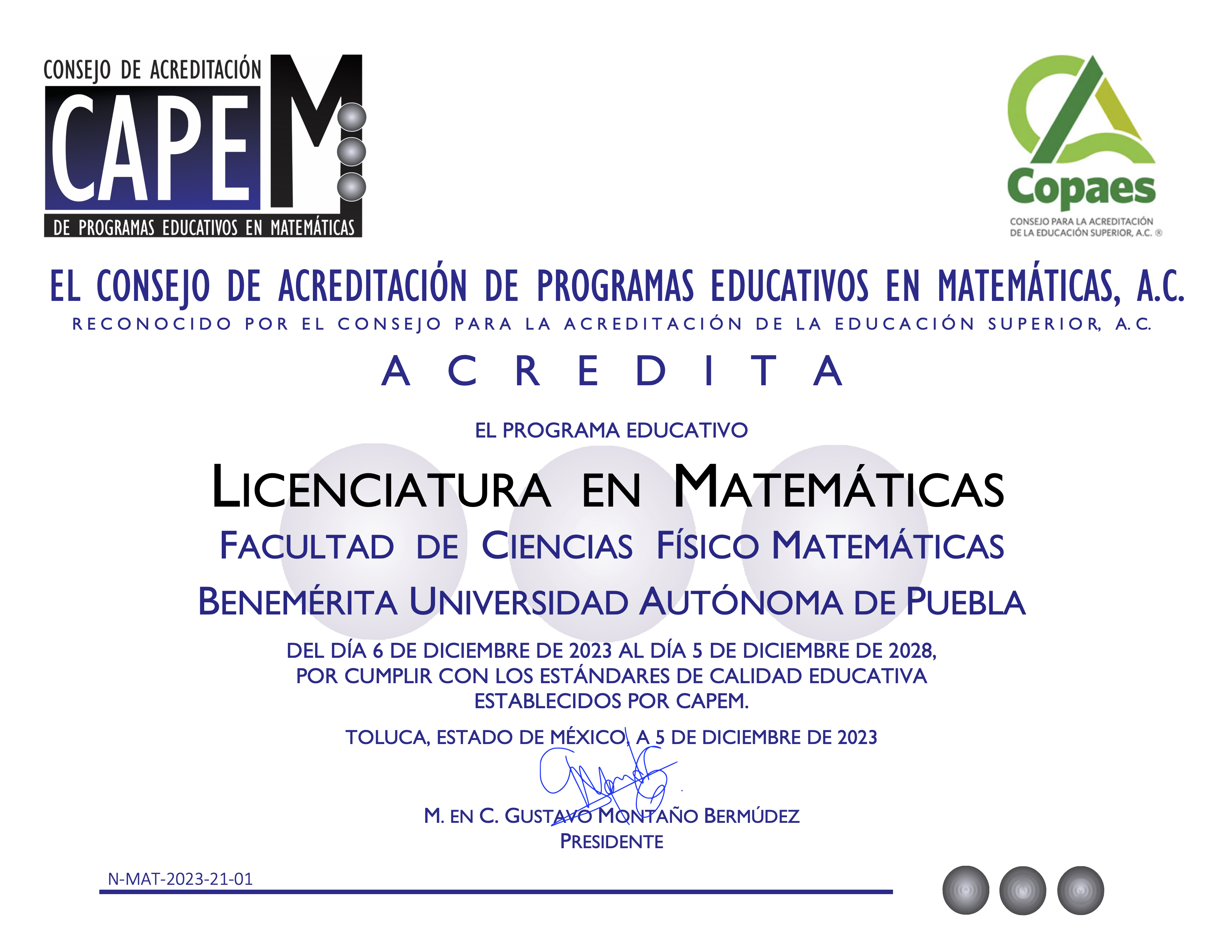 Licenciatura en Matemáticas