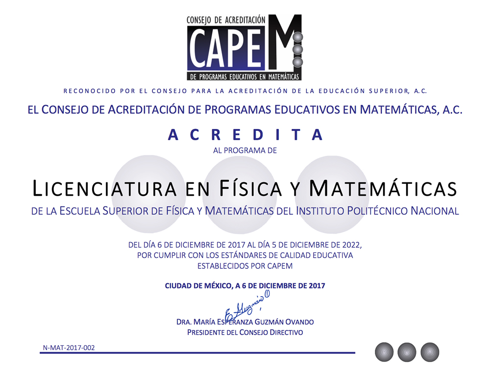 Licenciatura en Física y Matemáticas