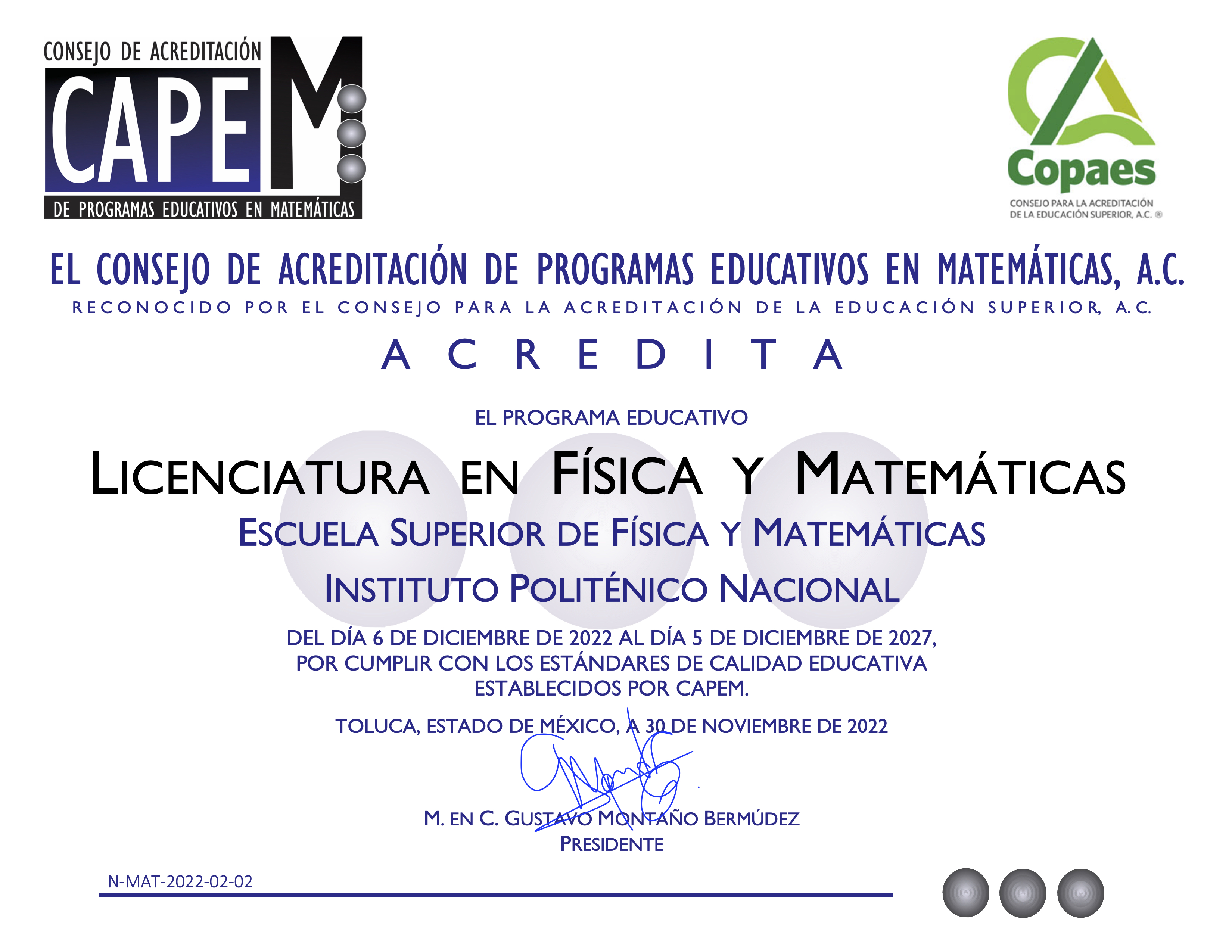 Licenciatura en Física y Matemáticas