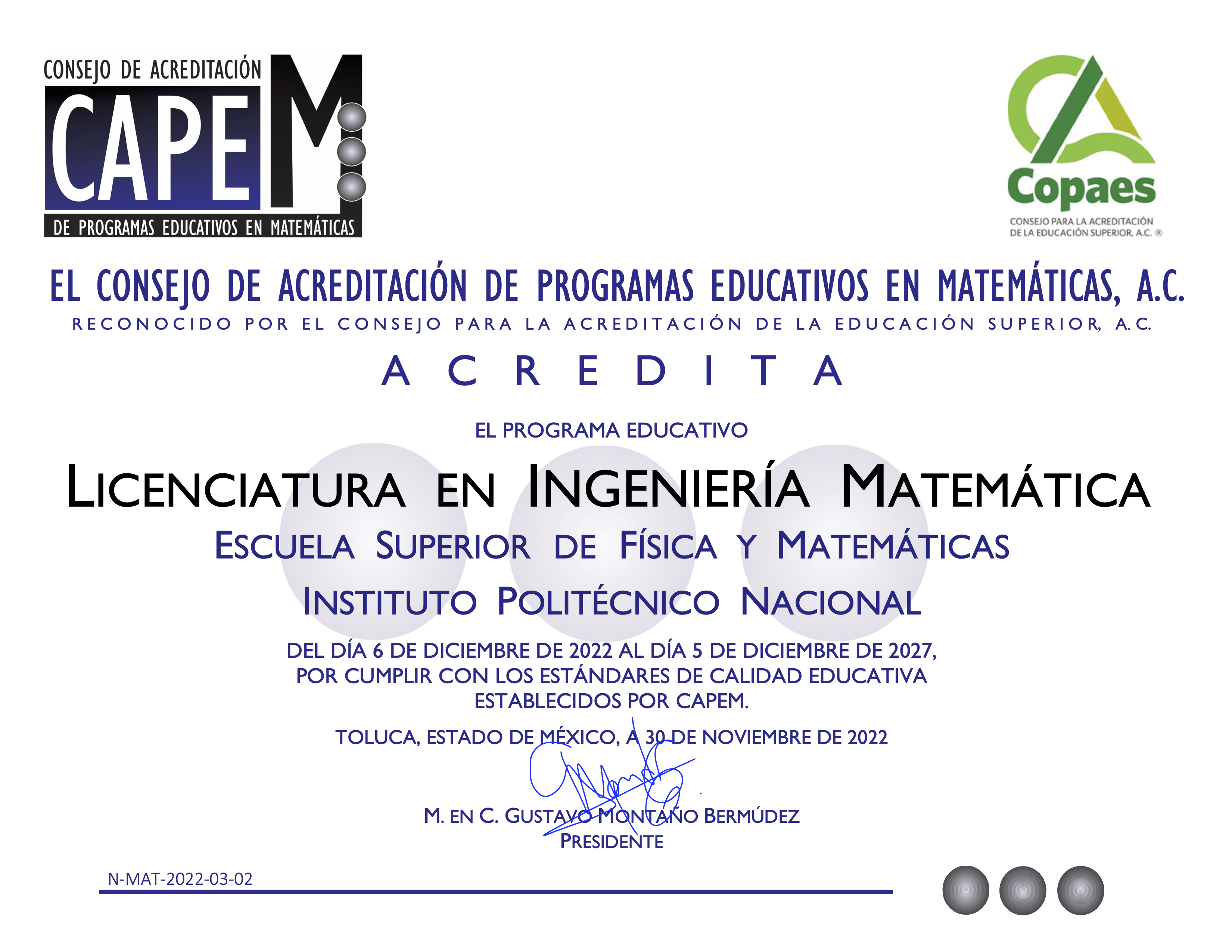 Licenciatura en Ingeniería Matemática