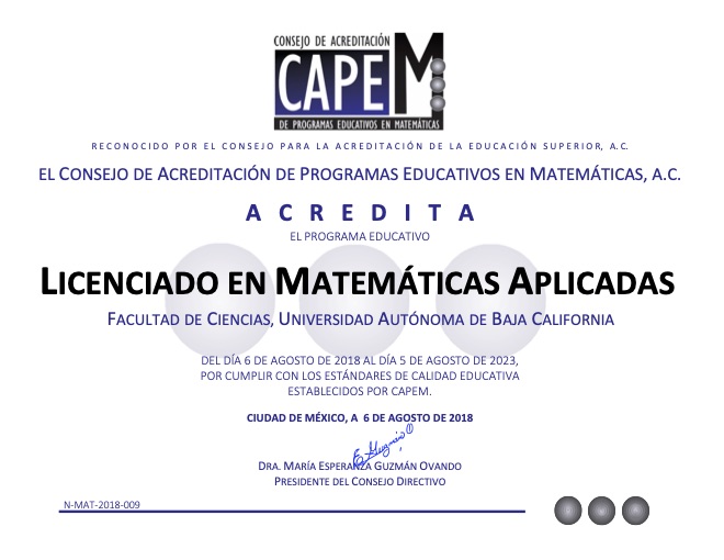 Licenciatura en Matemáticas Aplicadas