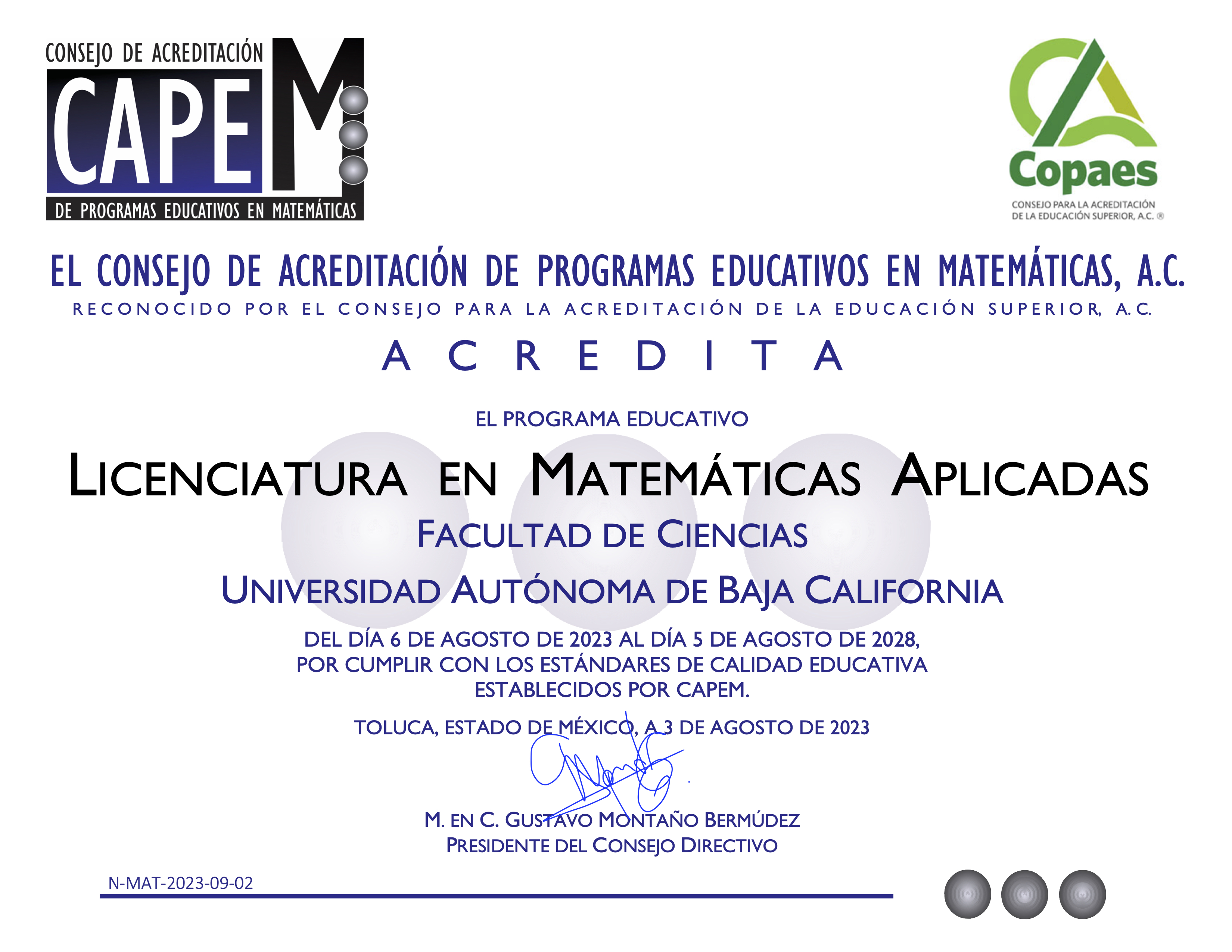 Licenciatura en Matemáticas Aplicadas