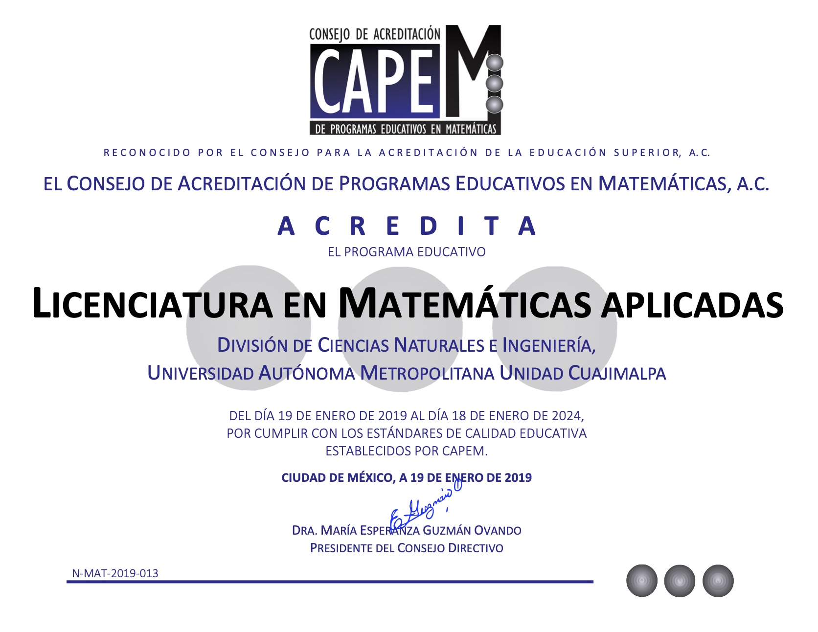 Licenciatura en Matemáticas Aplicadas