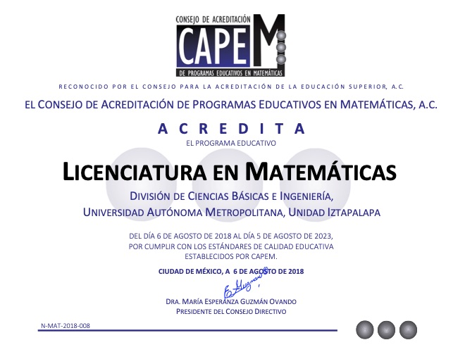 Licenciatura en Matemáticas