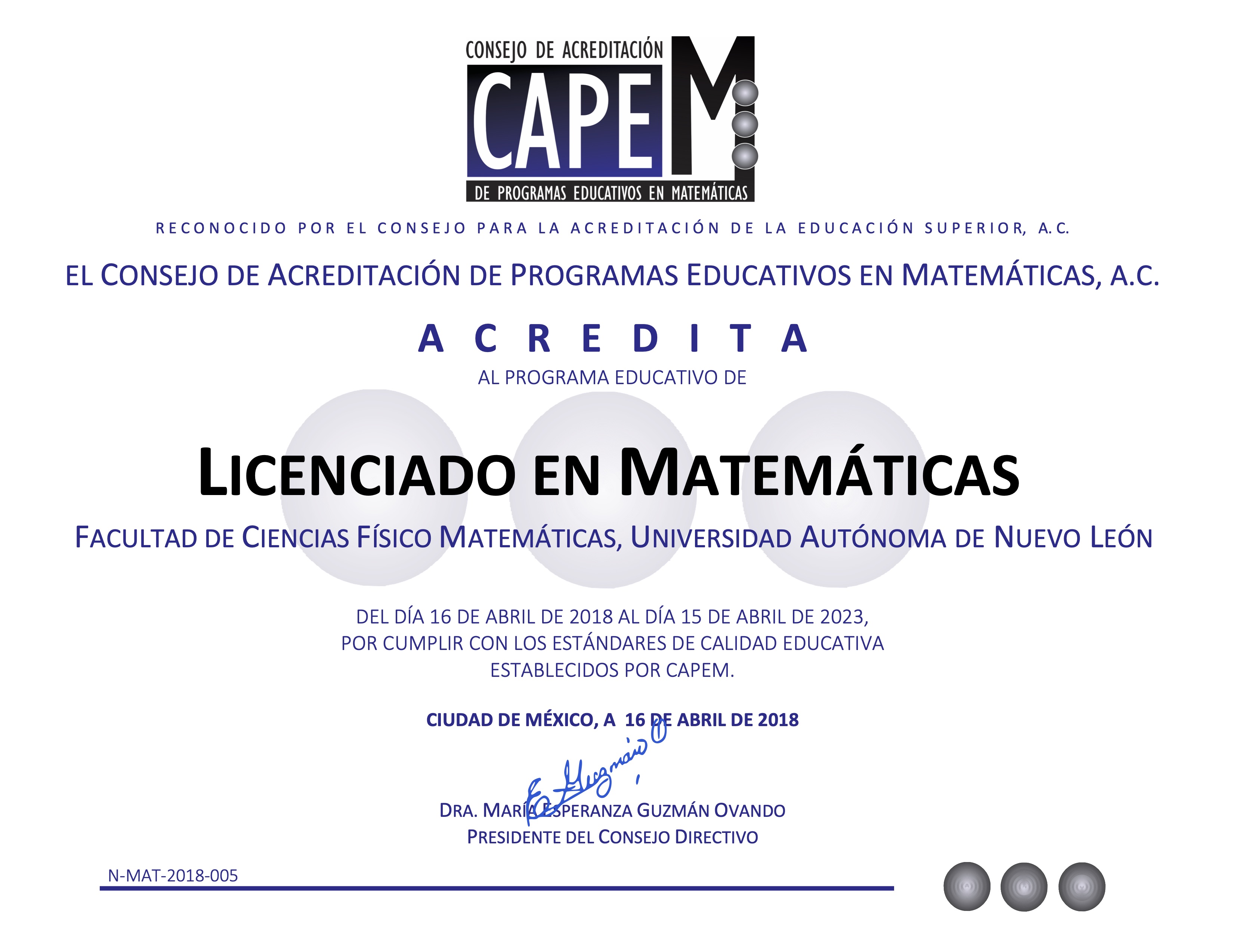 Licenciatura en Matemáticas