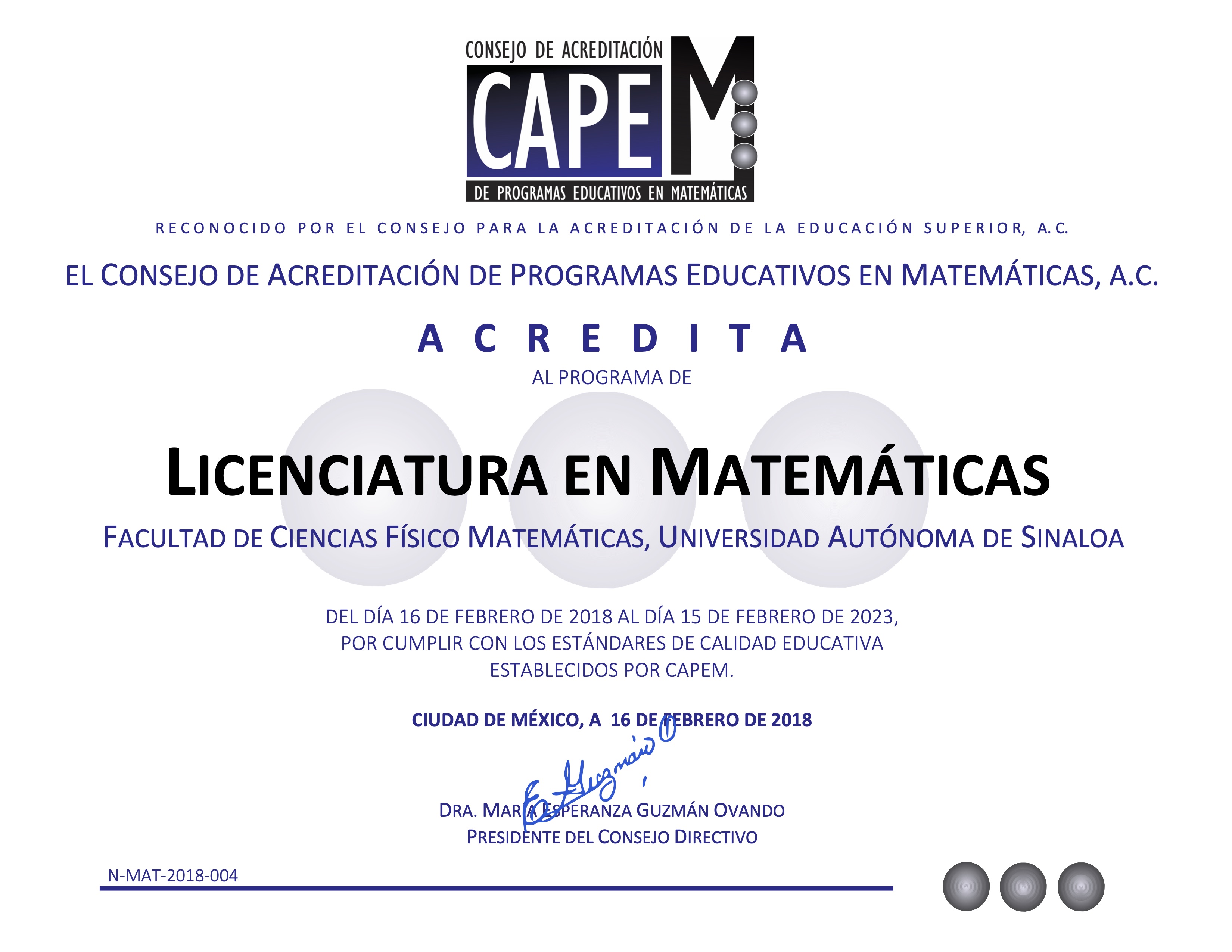 Licenciatura en Matemáticas