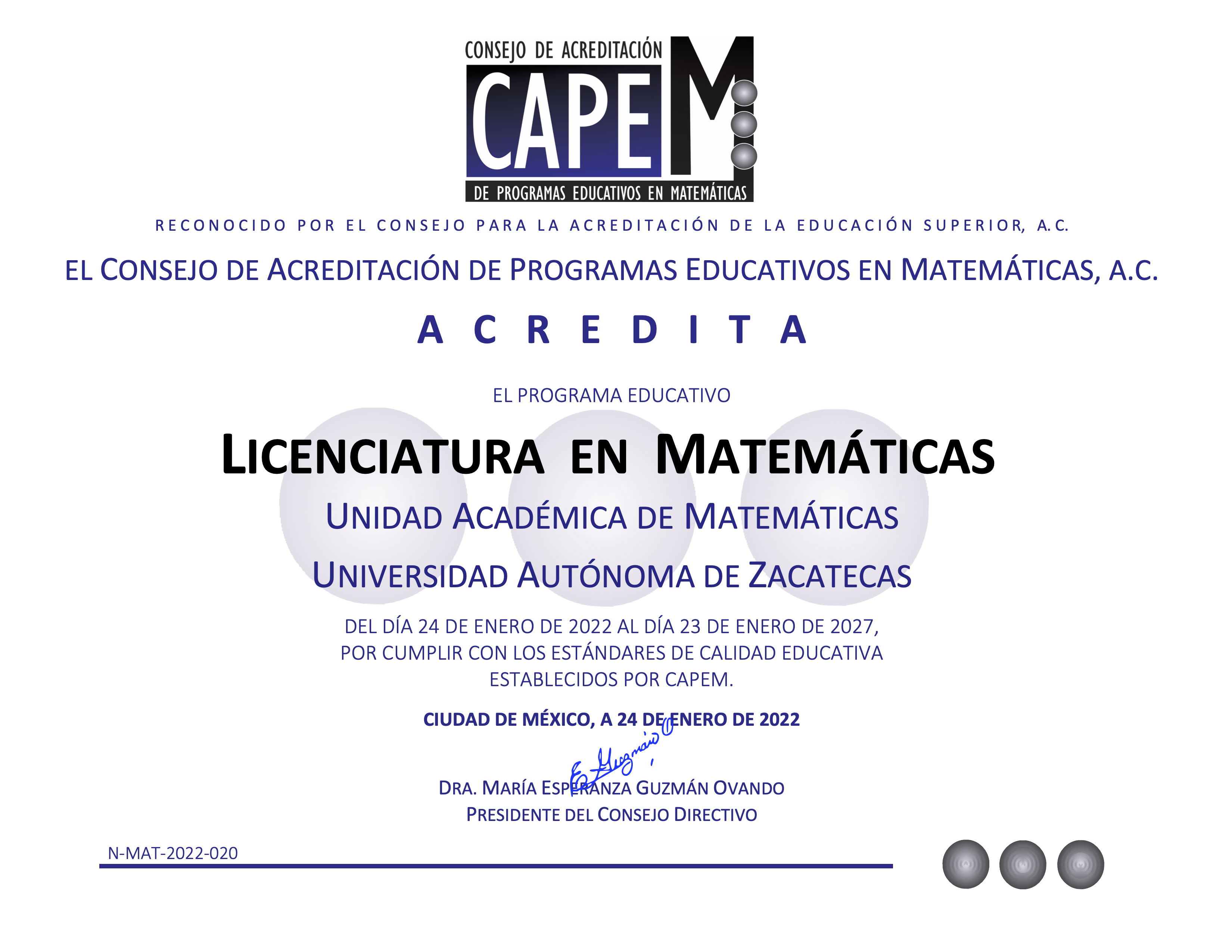 Licenciatura en Matemáticas