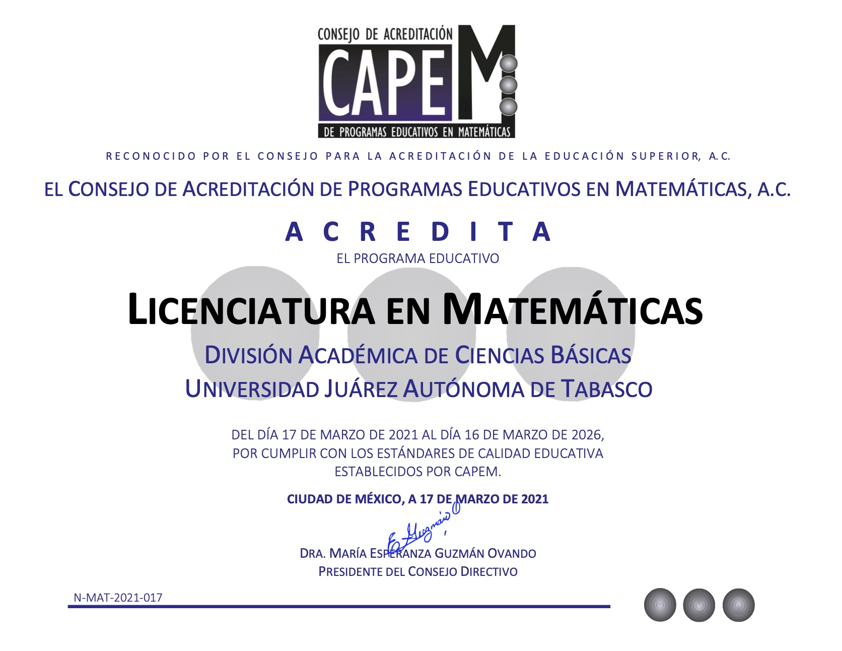 Licenciatura en Matemáticas